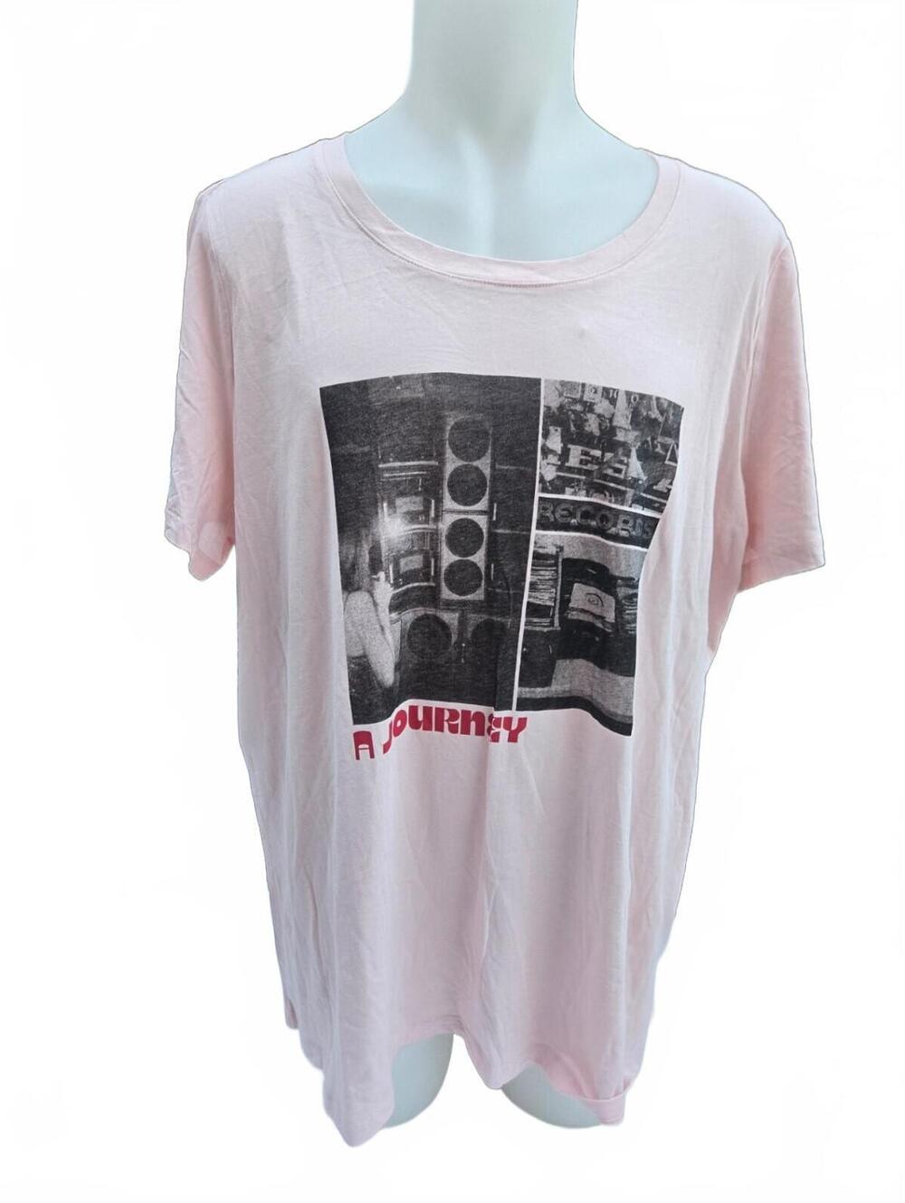 NEW Penningtons Women's 2X Boyfriend Fit T-Shirt in Soft Pink